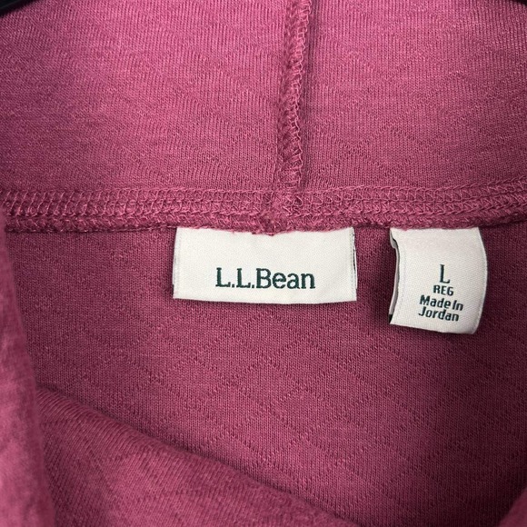 L.L. Bean Sweatshirt Women Large Pink Softlight Quilted Top Funnelneck Pullover - Picture 4 of 8